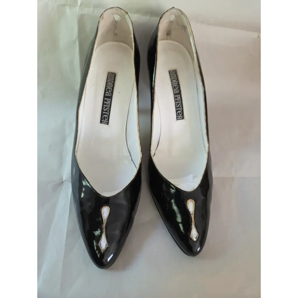 ANDREA PFISTER Black Patent Leather Pumps~Size 6.5 EVC - Picture 10 of 10